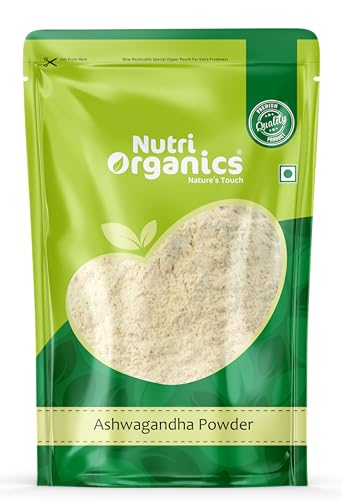 Nutri Organics Ashwagandha Powder - 50g | Ayurvedic Support for Stress, Mental Calmness & Anxiety Issues | Ashwagandha Podi/Amukkara Kizhangu/Asvagandha Churna