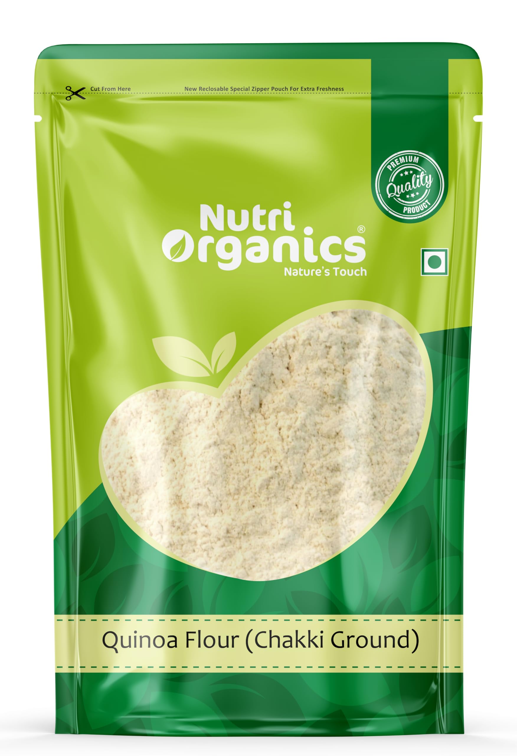 Nutri Organics Quinoa Flour - 2kg | Gluten Free Atta | Enriched with Dietary Fibre, Protein & Vitamins | Improves Gut Health | Superfood | Micro-nutrients | No Preservatives